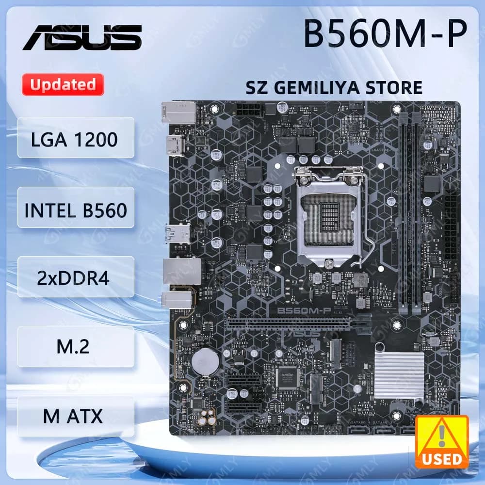 ASUS B560M-P Intel B560 LGA1200 DDR4 M.2 Core i3-10100F Core i3-10300 Core i5-11500 Core i7-10700 cpu