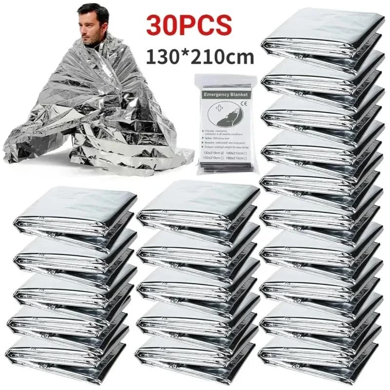 Emergency Thermal Cover 1-10 Pieces, First Aid Kit for Survival of the Open, Waterproof and Windproof for Camping