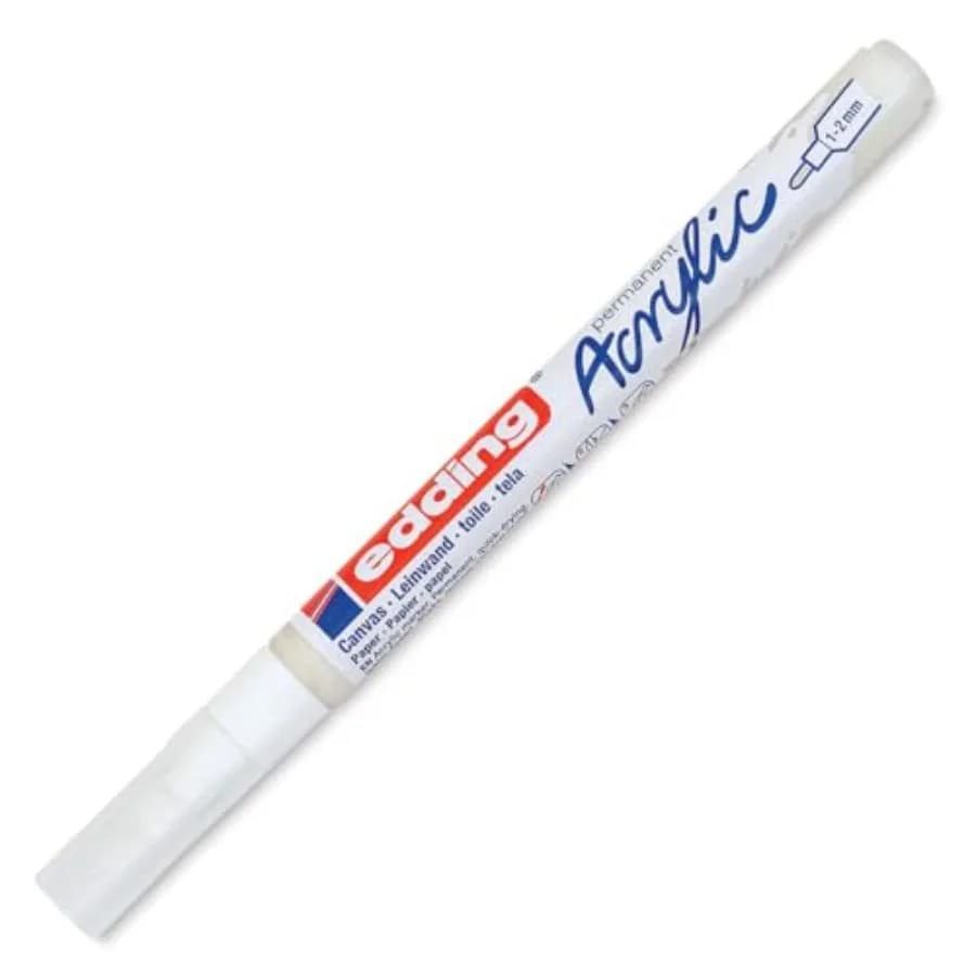 5300 Acrylic Marker fine - White - 1 Waterproof Acrylic Paint Marker - fine Round tip 1-2mm - Acrylic Paint pens for Drawing on