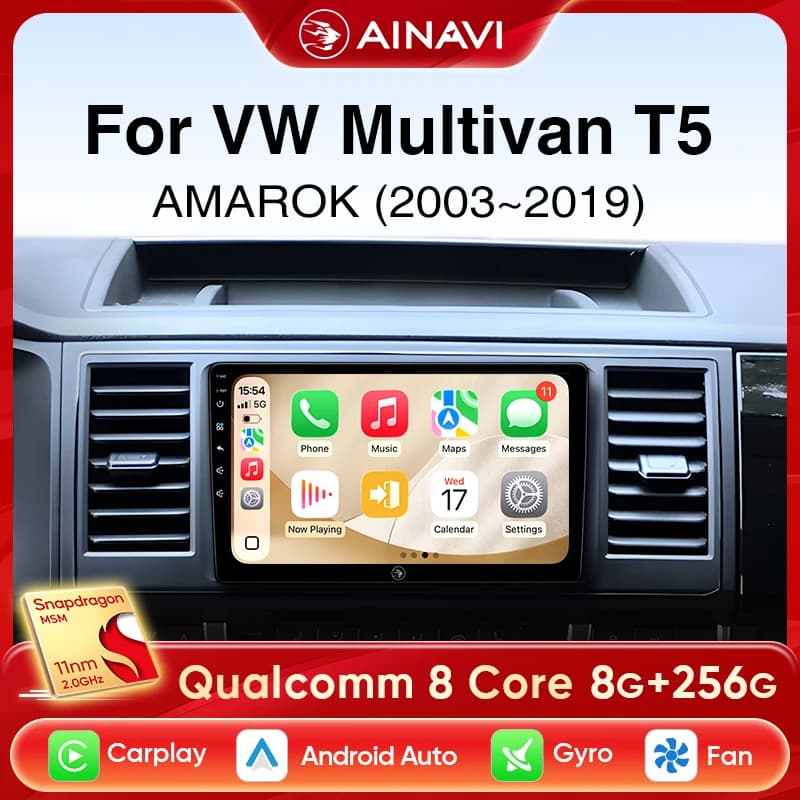 Ainavi Autoradio For Volkswagen VW Amarok Multivan T5 Wireless Carplay Android Car Multimedia Auto Stereo 2 Din HDMI