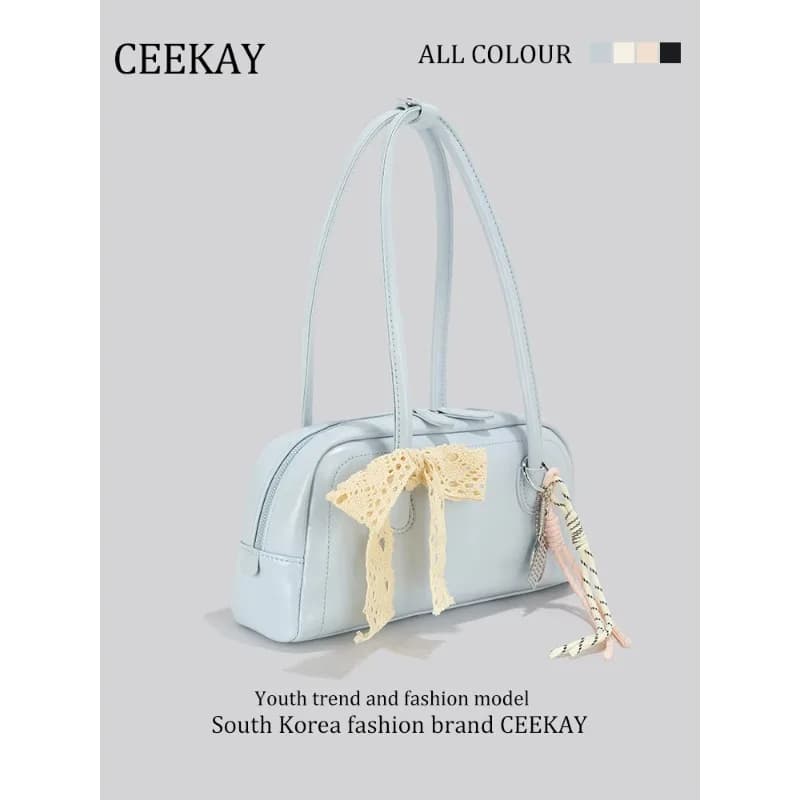 Borsa a tracolla CEEKAY autentica di nicchia, modello bow bowling pillow bag, borsa di lusso leggera di alta gamma, borsa messenger Boston da donna, borsa a tracolla, borsa sottobraccio