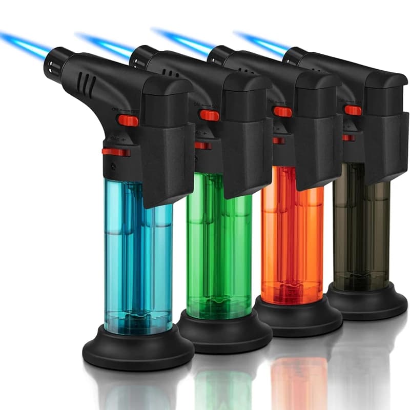 Torch Lighters, Jet Flame, Butane Gas, Mini Refillable Windproof Lighters for Candles, Fireplace, Grill, Kitchen 4 Pack 2026 New