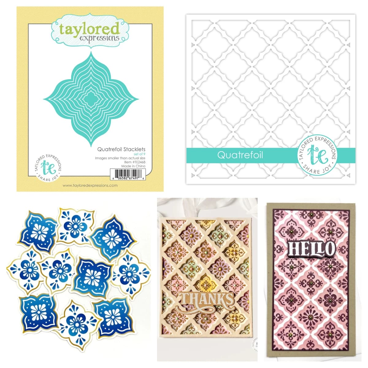 Quatrefoil Stacklets Die Set Valentine Metal Cutting Dies Stencils for DIY Scrapbooking Paper Card Making Cuts Crafts Template