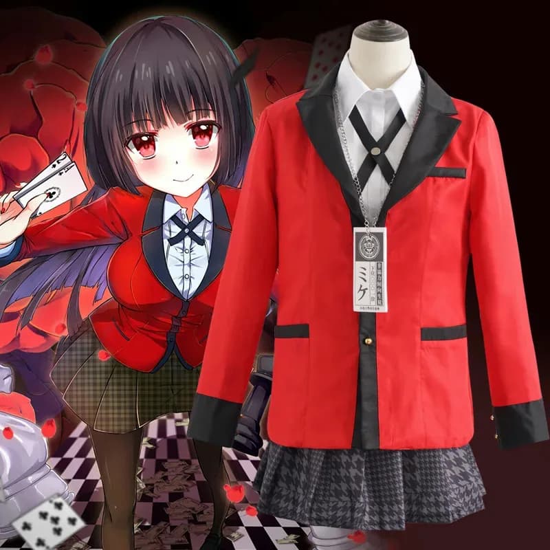 Cos72 Anime Kakegurui Yomotsuki Runa Costume, Cappotto JK, Uniforme scolastica per ragazze, Giacca con cappuccio, Abbigliamento per auto 72Cos
