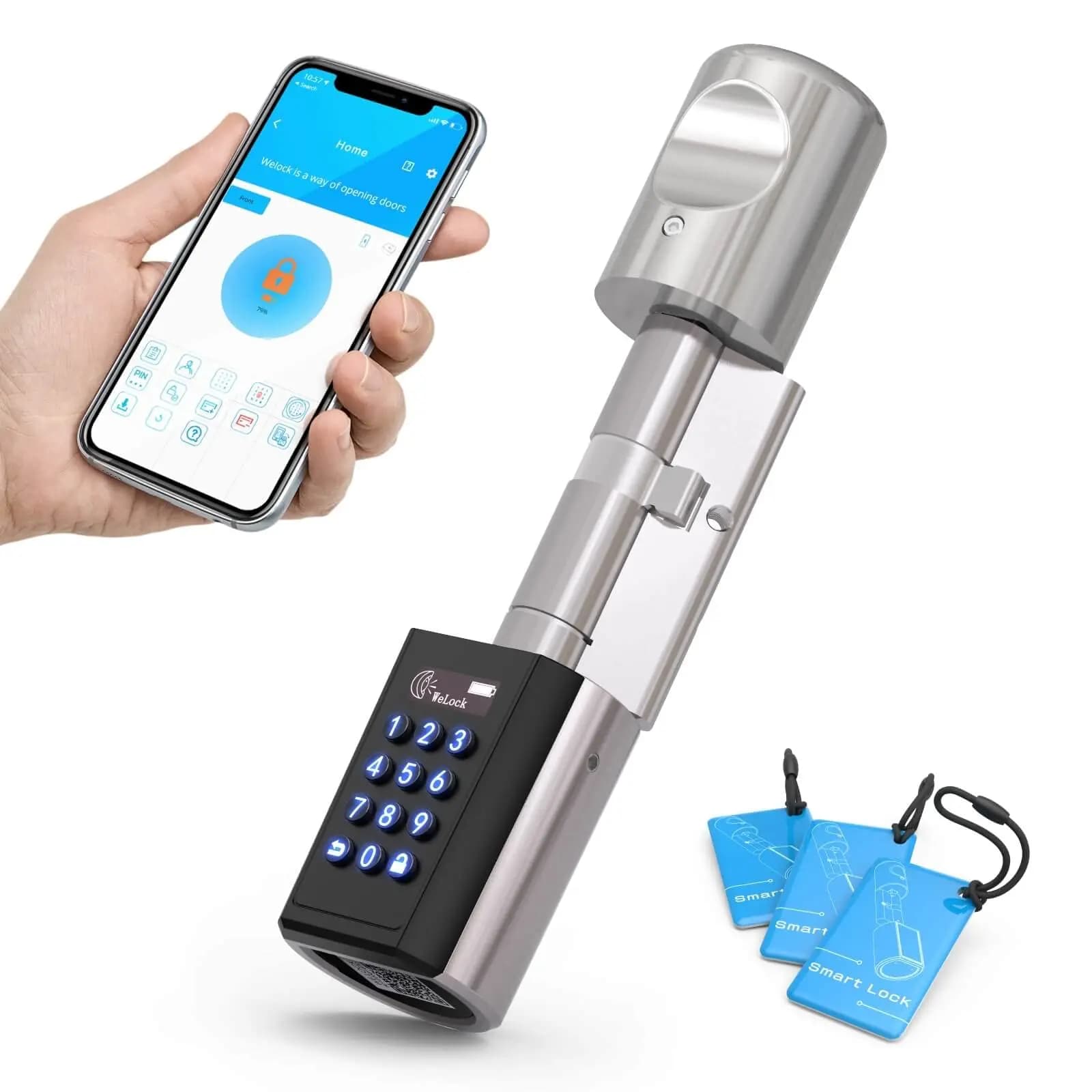 Nuovo design L6PCB La migliore serratura intelligente APP fai da te Tastiera elettronica RFID Serratura digitale per gestione Airbnb-Modello UE