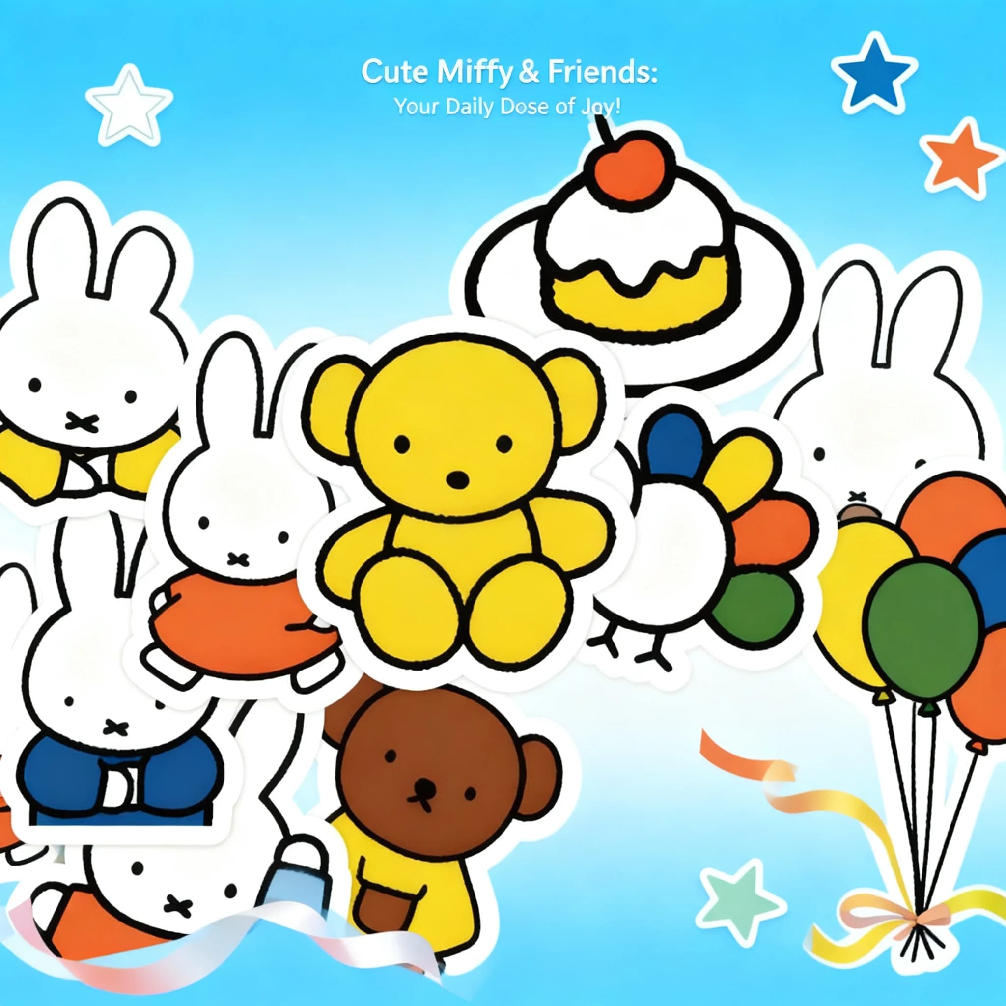 Adesivi Carini di Miffy, Coniglietta Cartoon, Decorazione per Borsa, Kawaii, per Cover Telefono, iPad, Quaderno, Adesivi Impermeabili, Nuovi Regali