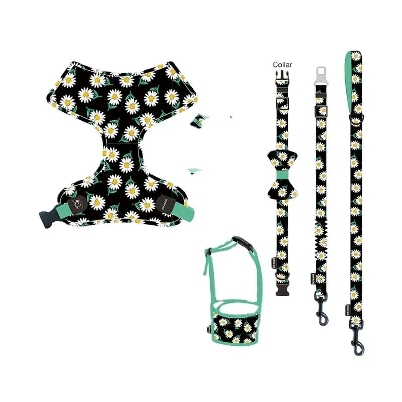 Pet Leash Customized Processing Adjustable Breathable Dog Harness Leash Set Vest Style Pet Traction Rope Pet Supplies
