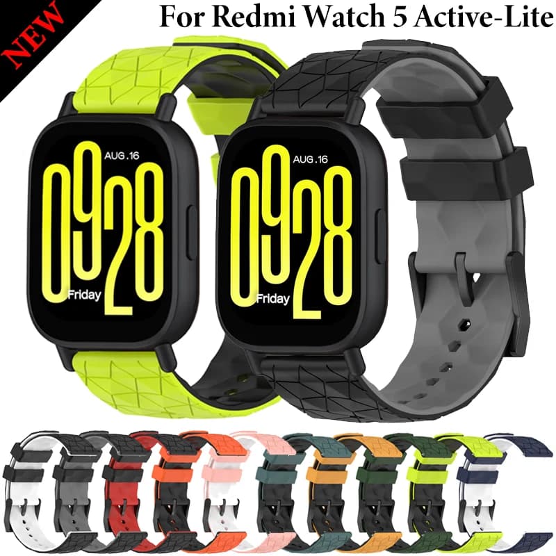 Cinturino sportivo in silicone da 22mm 20mm per Redmi Watch 5 cinturino di ricambio per braccialetto intelligente attivo per accessori Redmi Watch 5 Lite