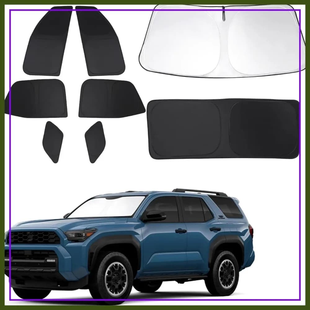 Parasole per Parabrezza Toyota 4Runner 2025 2026, Tendine Pieghevoli per Finestrini Auto con Copertura Completa, Bloccano i Raggi UV, 8 Pezzi
