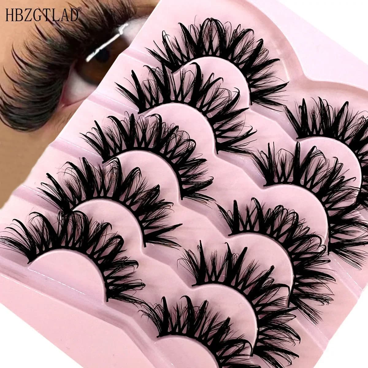 Dramatic Drip False Eyelashes Spiky Wet Look False Lashes Hydrated Effect Fake Eyelashes 5Pairs Multi-Pack