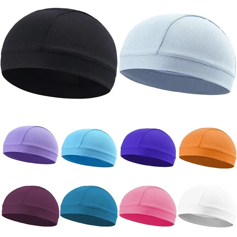 Cappello unisex traspirante ad asciugatura rapida Casco da bicicletta per moto Berretto con fodera interna Cappello con protezione UV esterna Passamontagna Berretto da ciclismo