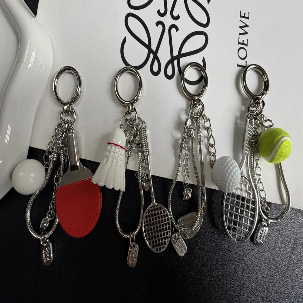 golf keychain Ball Pendant Keyring Key Ring Creative Metal Pendant Tennis Key Chain Sports Clubs Gift
