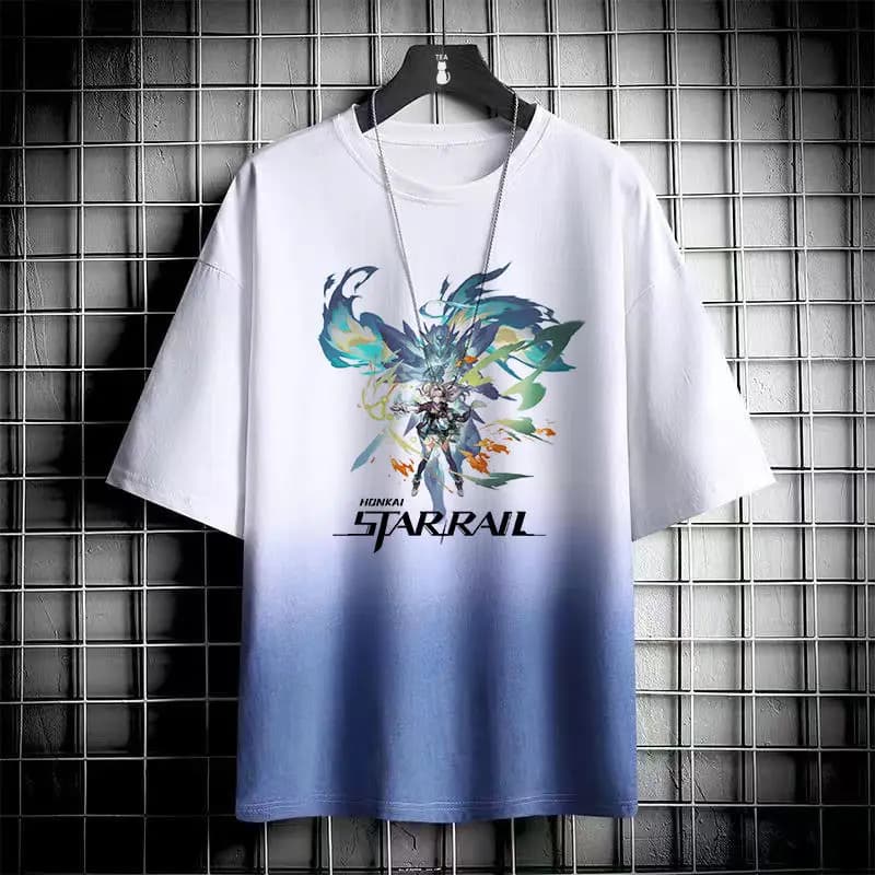 2025 Honkai: Star Rail Game Anime Cos Cifera Aglaea Hyacinthia Castorice Etc. Teenagers Simple Top Short-sleeved T-shirt Present