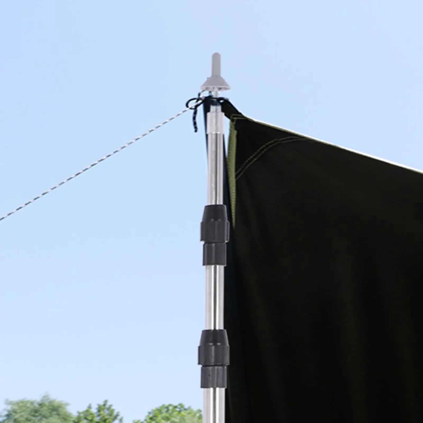 Set di Pali Telescopici Portatili in Acciaio Inossidabile per Tende da Campeggio e Escursionismo