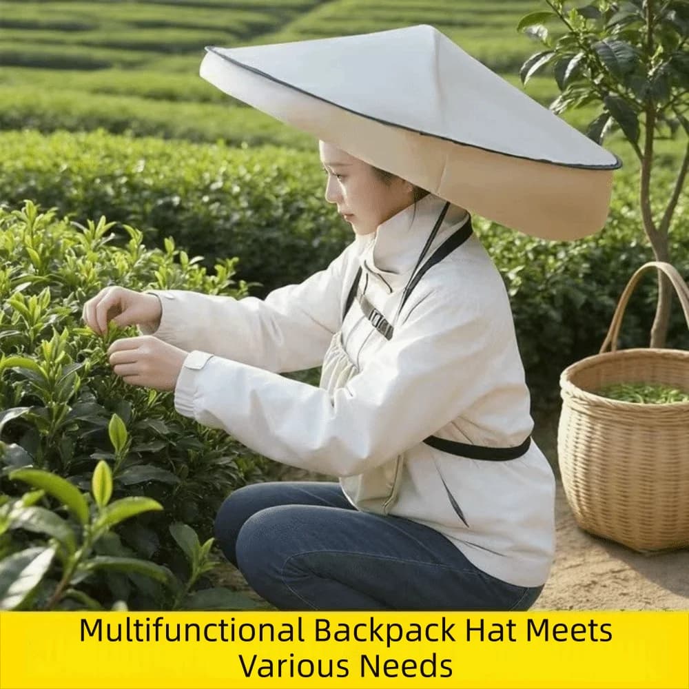 Practical Gift Nylon Hands Free Umbrella Hat Rainproof Pongee Sun Shade Cap Foldable Lightweight Head Mount Umbrella Outdoor