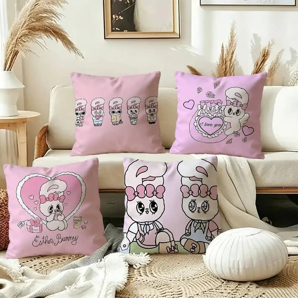 Esther Bunny Pillow Cushion Cover Pillowcase Living Room Sofa Home Decor Customized