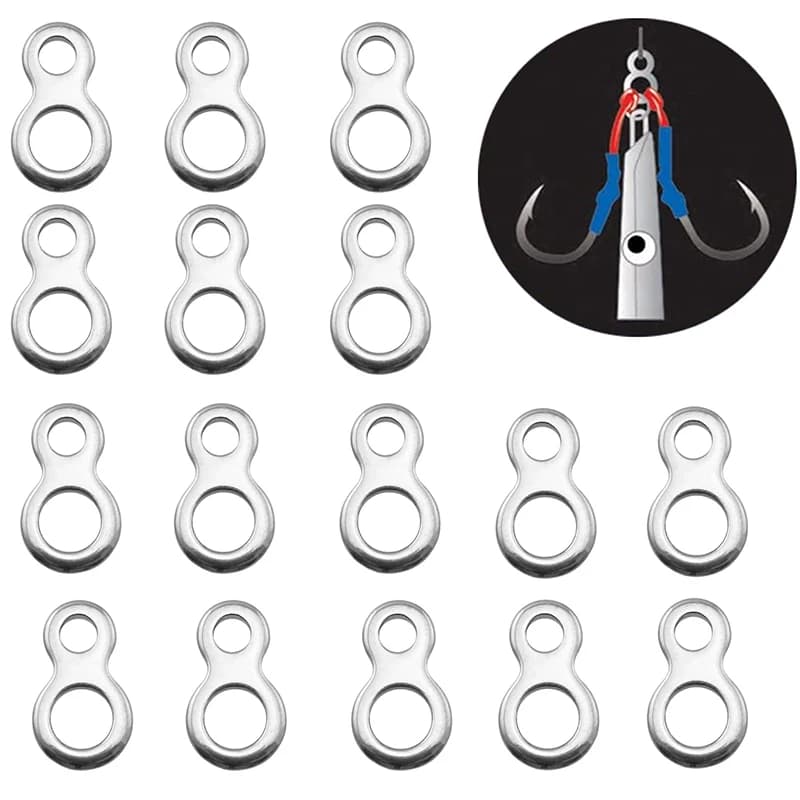 10-50 pcs stainless steel fishing solid ring fishing sea fishing bait connectors Jigging fishing ring Snap accessory tackle tool