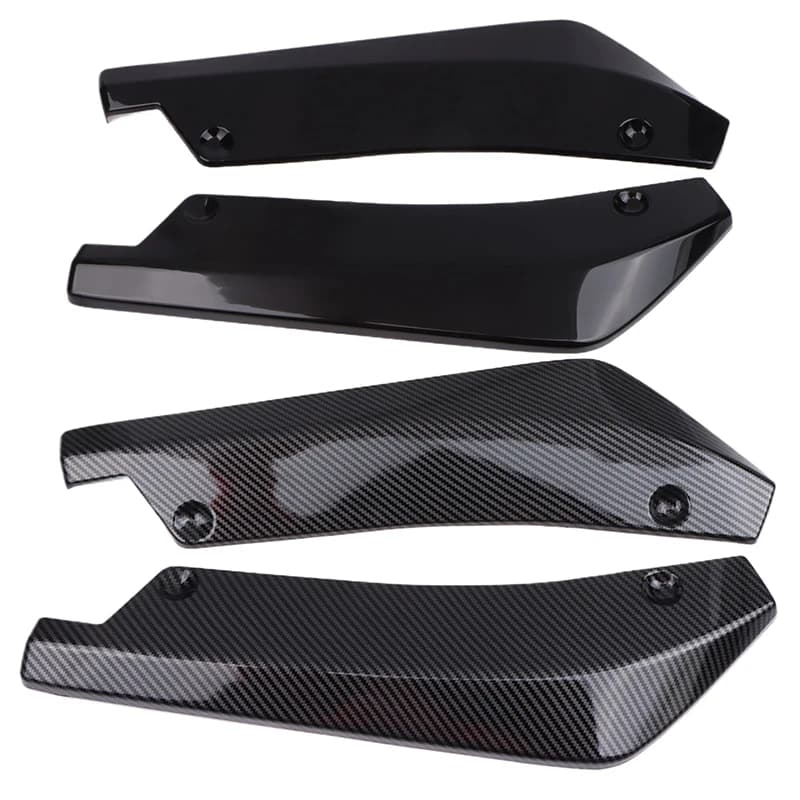 1 pair of carbon fiber wings extension side skirt auto front bumper back strip Spoiler diffuser Splitter scratch protection