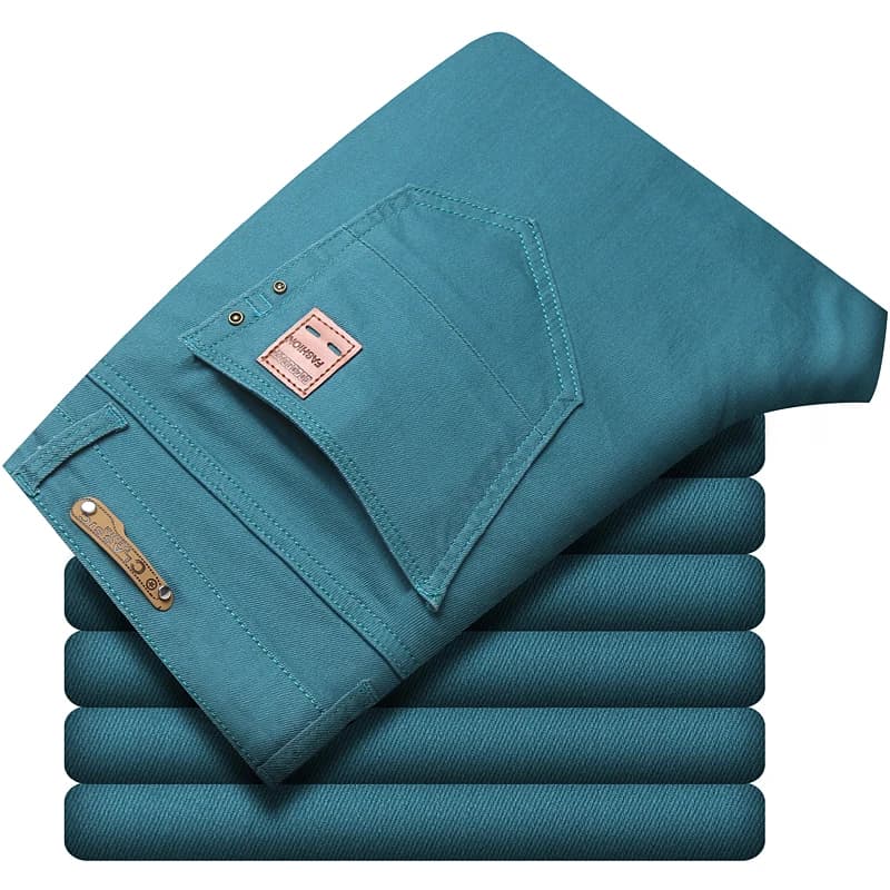 2024 primavera autunno marca di lusso da uomo brillante Stretch Fit Jeans rosso blu giallo Trendy Denim pantaloni a gamba dritta MaleTrousers