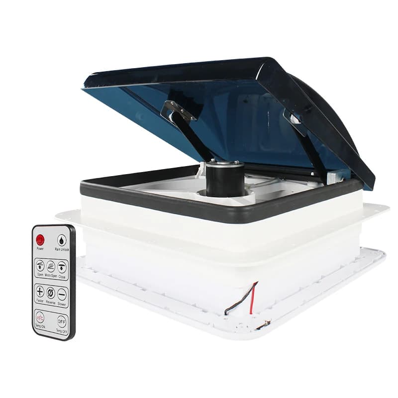 Ventilazione da tetto per camper da 14 pollici 340 mm 12 V con diodo luminescente e telecomando Ventilatore da soffitto per camper a 6 velocità