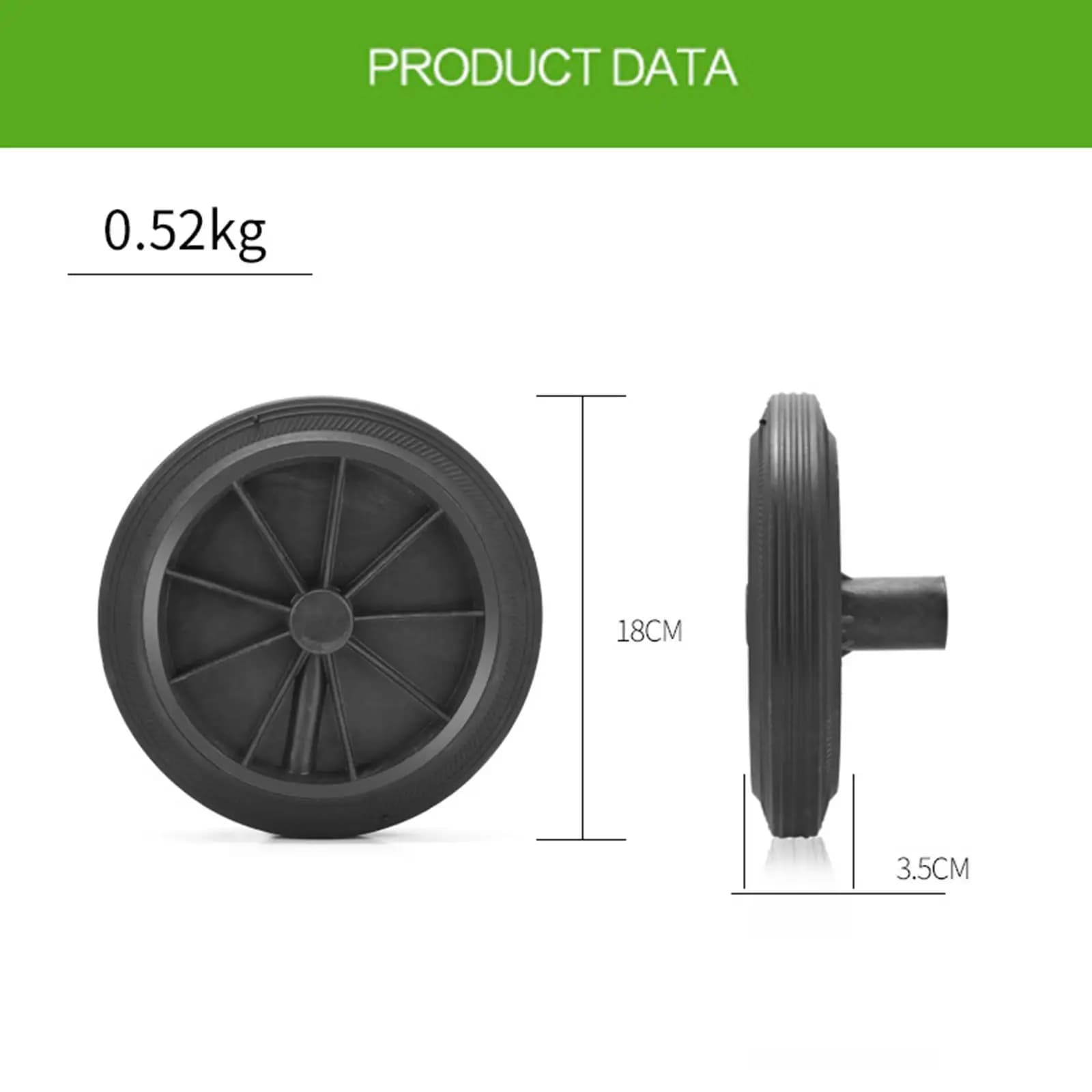 Durable Rubber Trash Can Wheels Replacement Set Quiet Kit for Recycling Bins and Outdoor Waste Baskets