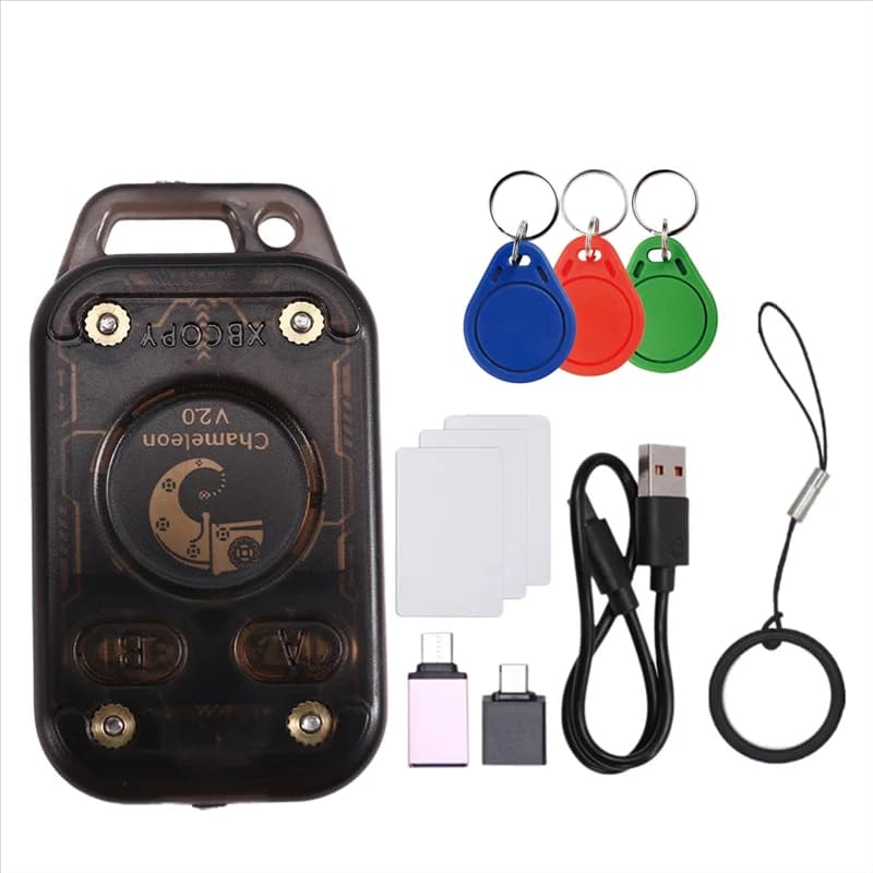 【RECOMENDAR】 Emulatore lettore di chip intelligente RFID Camaleonte V2.0 + 3X Portachiavi UID/Decodificatore di schede Duplicatore NFC 125Khz 13,56Mhz