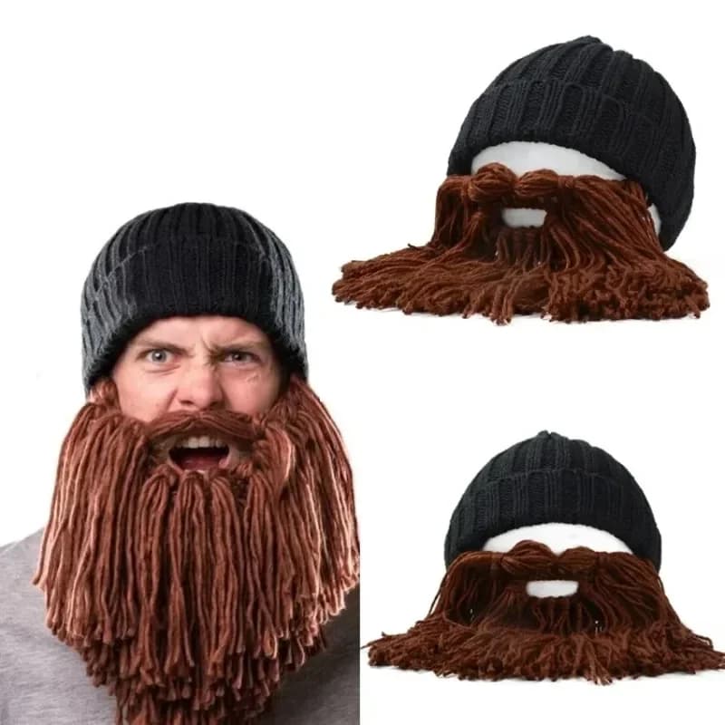 Funny Handmade Winter Wool Mustache Knitted Hats Pirate Face Mask Wig Beard Beanies Bonnet Caps Wholesale