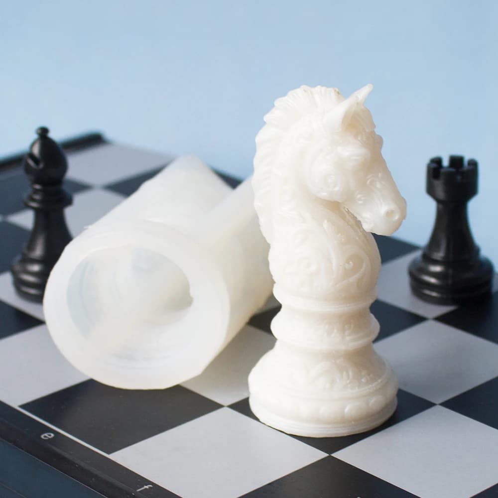 Cavallo zodiacale modello in rilievo europeo testa di scacchi di un cavallo candela in gesso stampo in silicone colla fatta a mano gocciolamento articoli per la casa