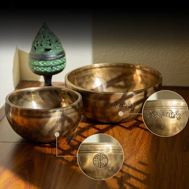 Thick Wall Full Moon Bowl Handmade Nepal Singing Bowl Yoga Meditation Professional Brass Tibetan Bowls Percussion Instruments