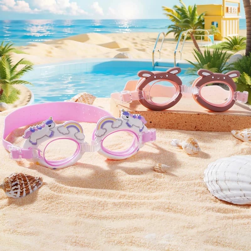 Occhialini da nuoto per bambini, sia per ragazzi che per ragazze, impermeabili ad alta definizione, antiappannamento, comodi occhialini da nuoto con disegni a cartoni animati