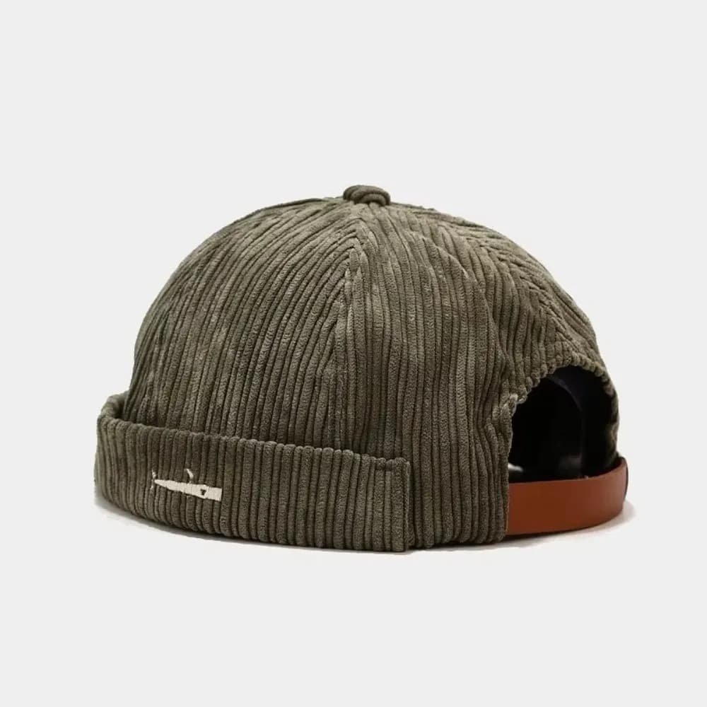Fashion Retro Docker Cap Corduroy Adjustable Beanie Melon Cap Solid Color Hip Hop Brimless Hat Skullcap Unisex