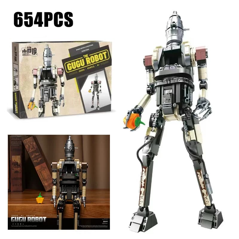 654PCS Retro Robot Modello Building Blocks Piccole Particelle Assemblati MOC Mattoni Kid FAI DA TE Giocattolo Educativo Regali di Natale JD094