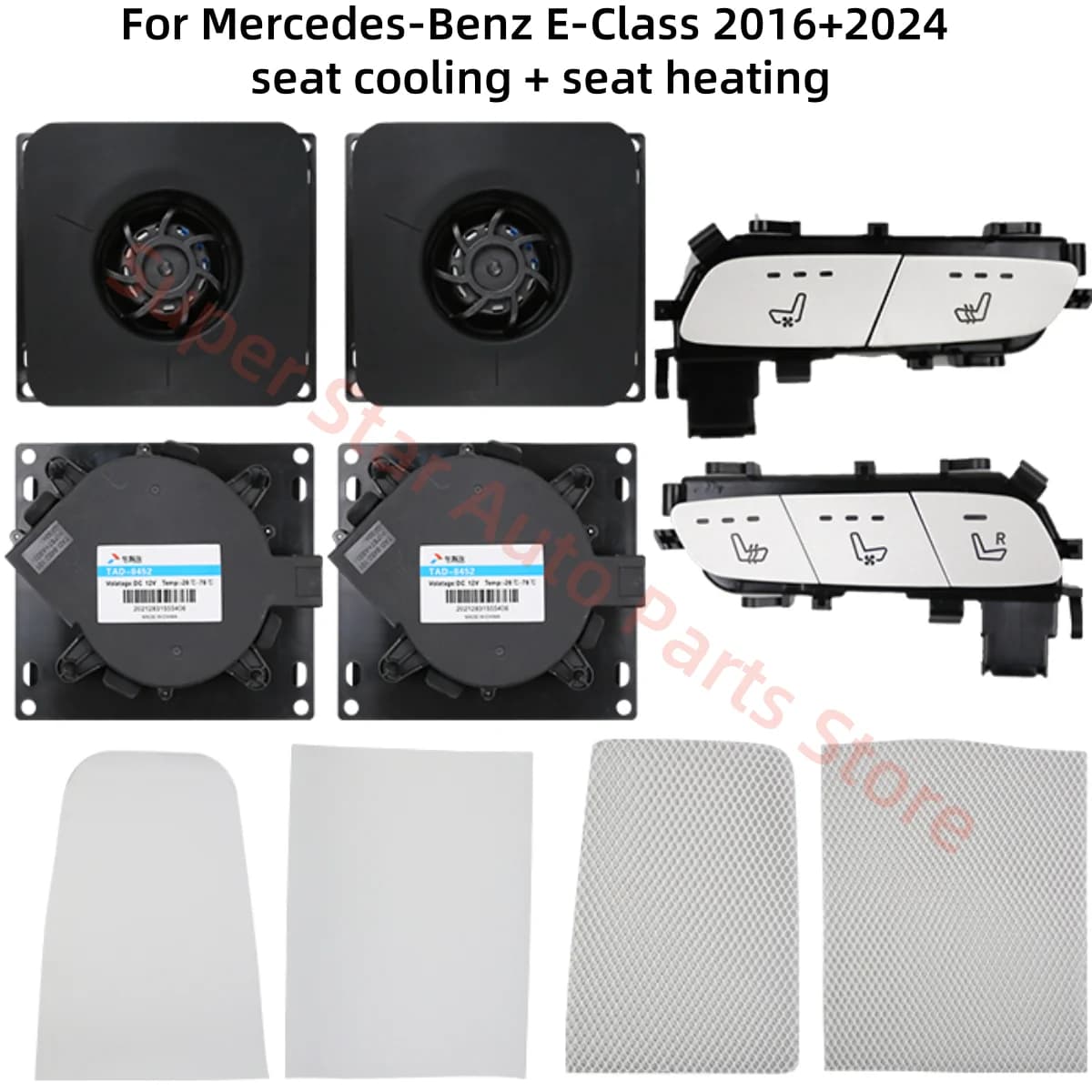 Per Mercedes Benz Classe E W212 W213 Parti di modifica dell'automobile Riscaldamento del sedile Ventilazione del sedile Ventilatore elettrico per auto Ricambi auto