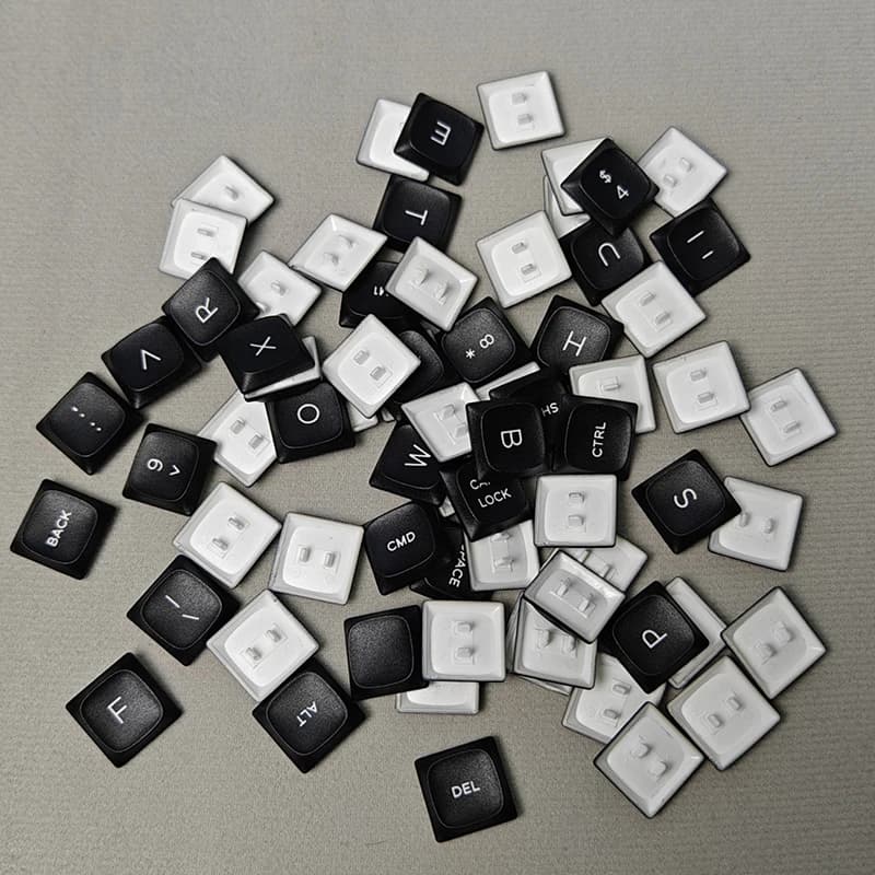 70Key Chocfox CFX Black White Transparent Low Profile PBT Keycaps For Kailh Choc V1 Mechanical Keyboard Ultra Thin 1u Keycap