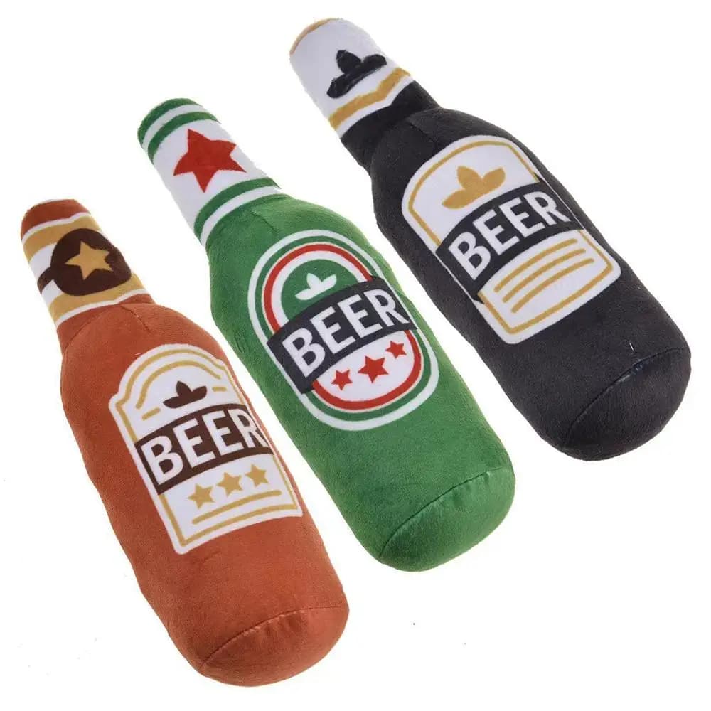 Giocattoli di Peluche per Cani a Forma di Bottiglia di Birra con Suono, Resistenti ai Morsi, per Pulizia Denti, Gioco Interattivo