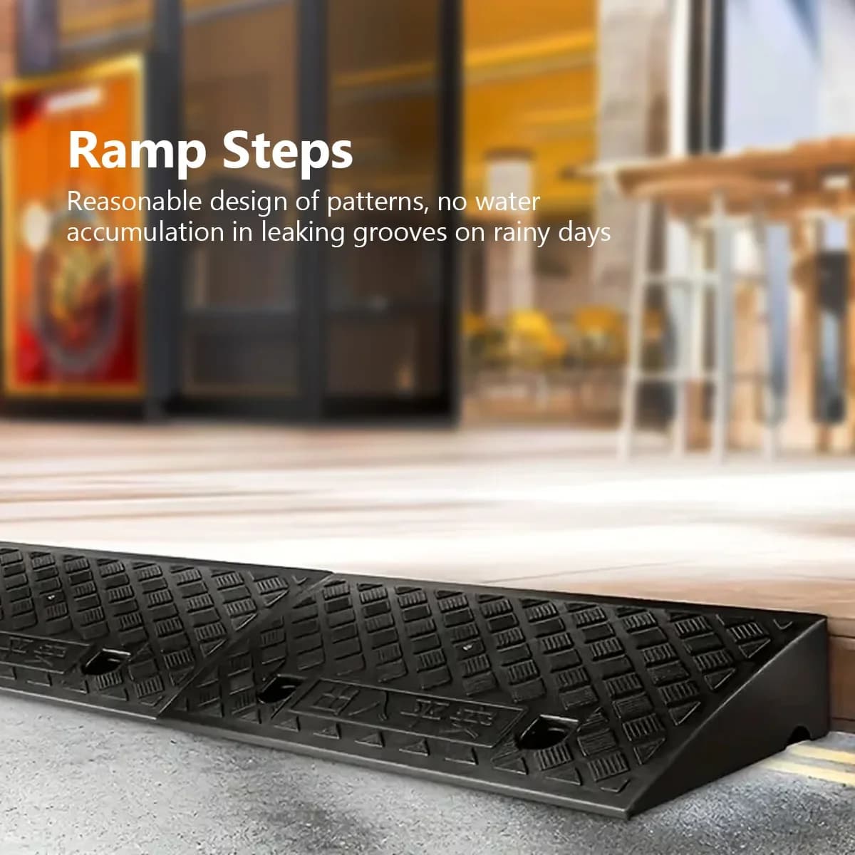 Rampa di soglia per auto portatile Rampa di cordolo in plastica con altezza superficiale strutturata per vialetto Dock di carico Marciapiede Ammortizzatore