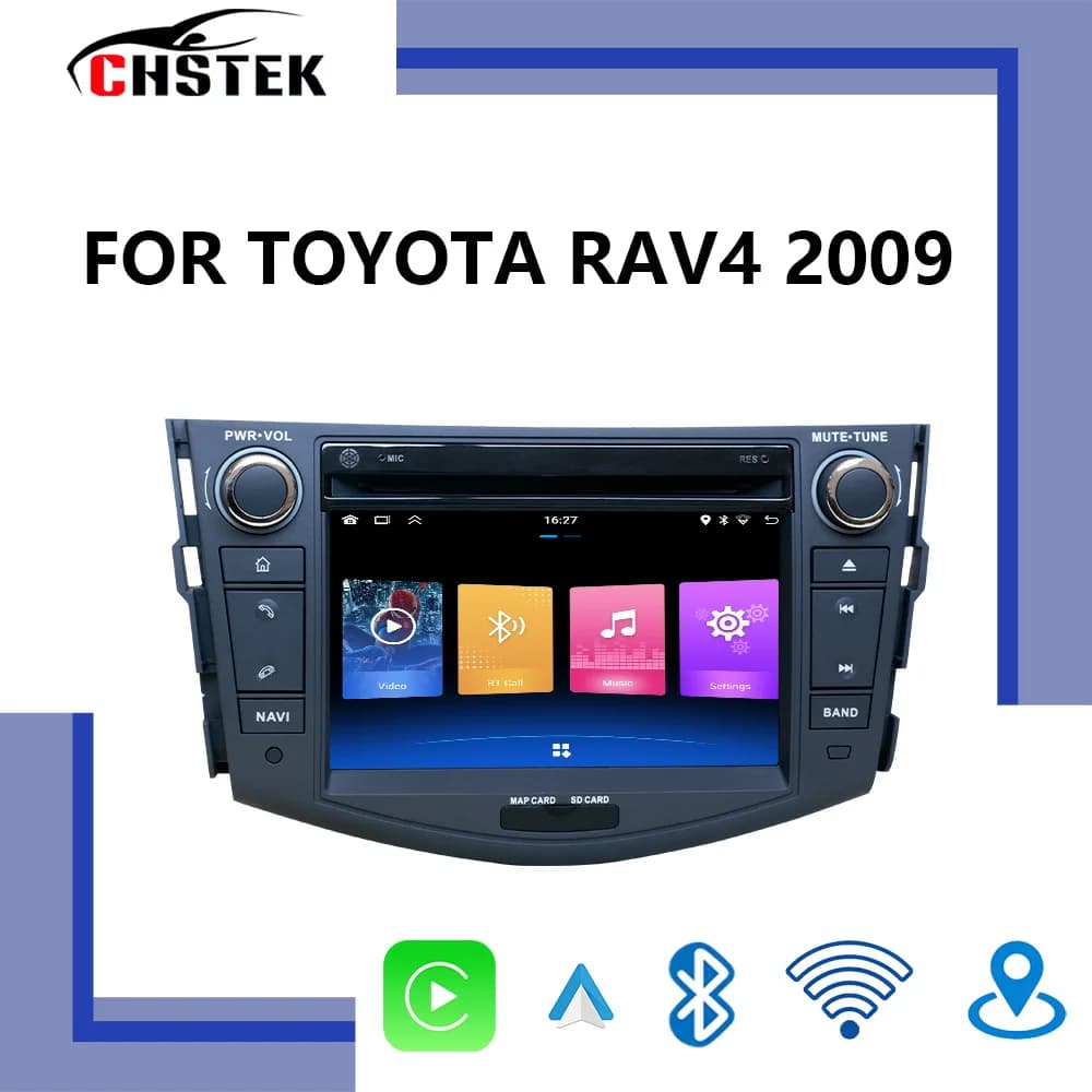 CHSTEK 7'' Autoradio per TOYOTA RAV4 2009 Multimedia Bluetooth WiFi Android Auto Wireless Carplay 4G Touchscreen Navigazione GPS