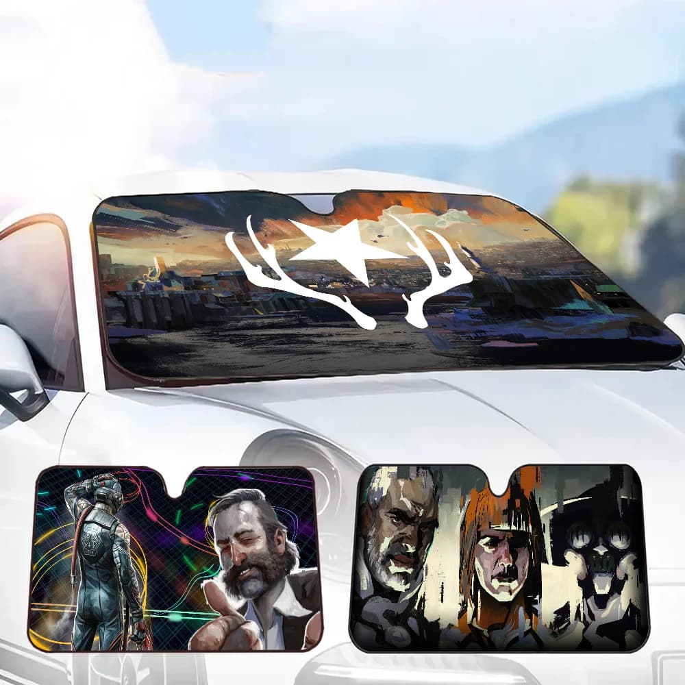Disco Elysium Summer Car Parasole Parabrezza anteriore Parasole Protezione solare Isolamento termico Parasole Ombrello retrattile