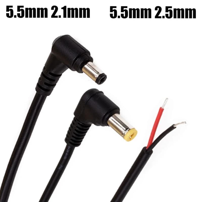 Connettori di alimentazione CC ad angolo retto 5,5 mm 2,1 mm 2,5 mm 15/30/50/100/150/200 cm Cavo di alimentazione CC spogliato per telecamera CCTV con luce di striscia LED