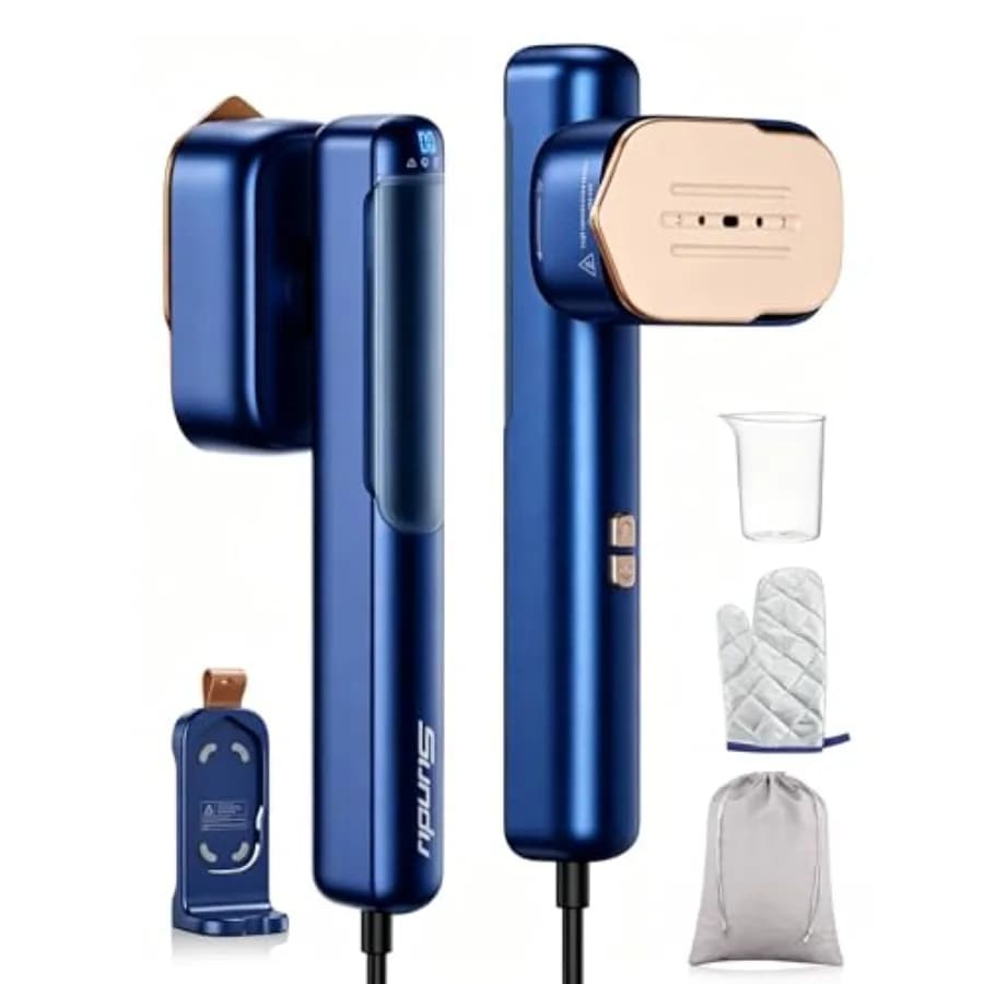 Ferro da Stiro a Vapore Intelligente da Viaggio, 100V-240V, Portatile, Riscaldamento Rapido in 15s, 2 in 1 Ferro e Vaporizzatore, Display LED, Serbatoio Grande da 100ml