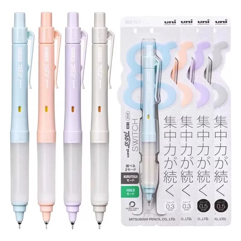 Uni M5-1009GG&UL-S Alpha-Gel Switch Mechanical Pencil with Kuru Toga Automatic Rotation, 0.3 & 0.5 mm, Soft Comfort Grip refill