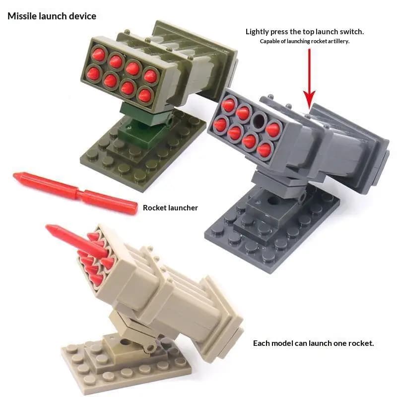 Missile Launcher Bricks Toys 2024 Model Set Educational Building Blocks Military Vehicle Figures for Kids STEM Gifts