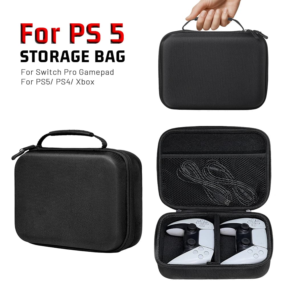 Borsa portaoggetti per doppio controller Borsa EVA portatile adatta per PS 5 PS 4 vari controller di gioco, maniglie, accessori di gioco