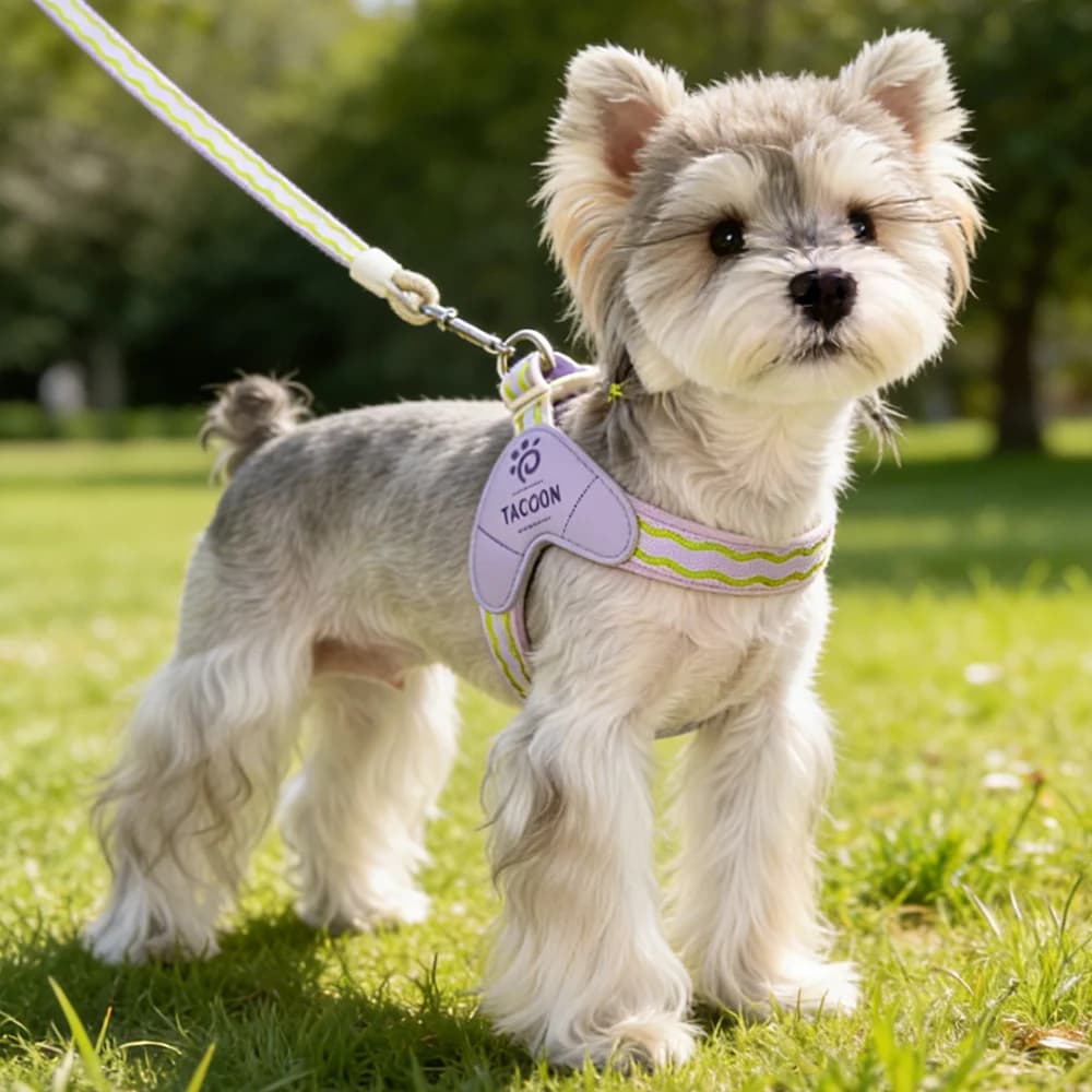 Imbracatura per cani Dopamine Saddle con guinzaglio, set per cani di piccola taglia, comoda imbracatura in rete traspirante per Schnauzer, Shiba Inu, cuccioli