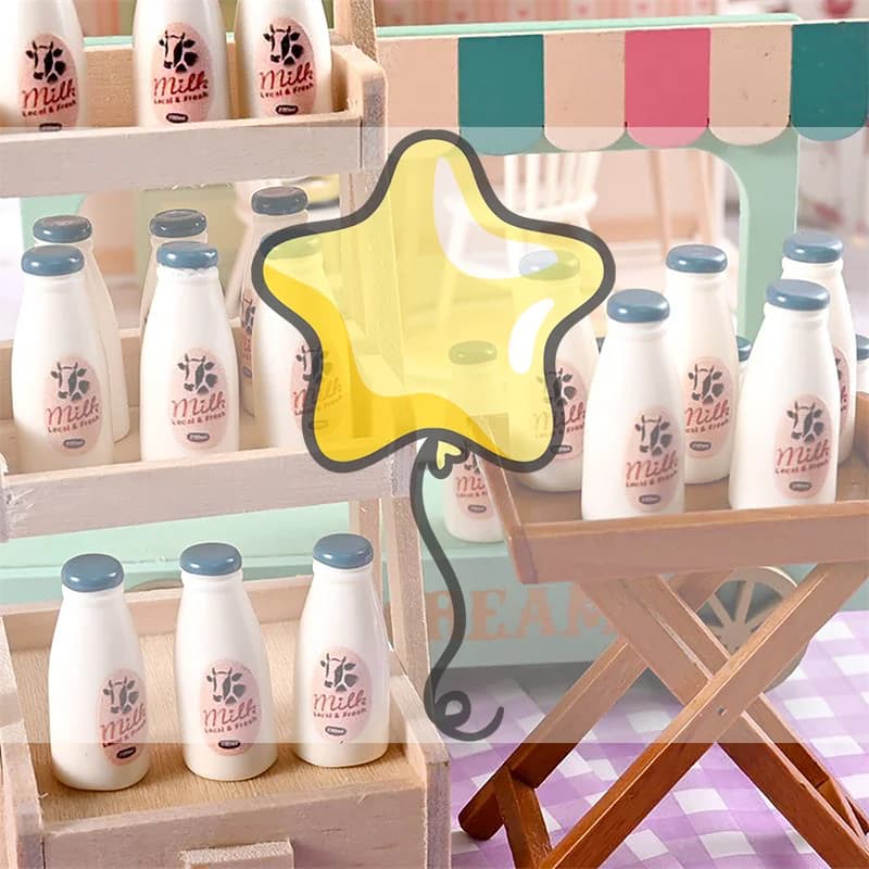 5/10PCS Modello alimentare in miniatura Giocattolo Bottiglia di latte Bevande Accessori per casa delle bambole Giocattolo per bambini Casa delle bambole Ornamenti da cucina Puntelli per fotografia