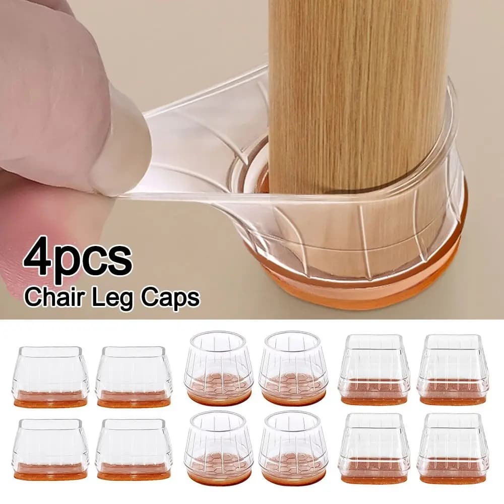 4 pezzi regali protezione per le gambe della sedia addensata antiscivolo prevenzione del rumore cuscinetti per mobili in silicone protezione per il pavimento tappo della sedia