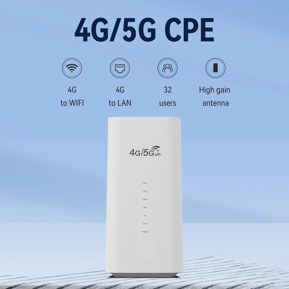 Router WiFi 4G LTE 300Mbps CPE con 3 Porte RJ45 e Slot per Scheda SIM, Ampia Copertura, Antenna Interna, Rete Portatile