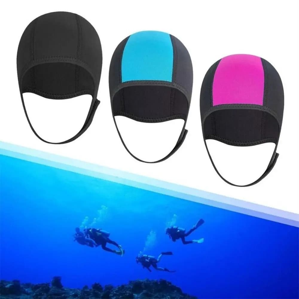 Nuovo Cappello da Immersione in Neoprene, Berretto da Nuoto in Nylon Spesso 2,5mm, Cappuccio Termico per Uomo e Donna