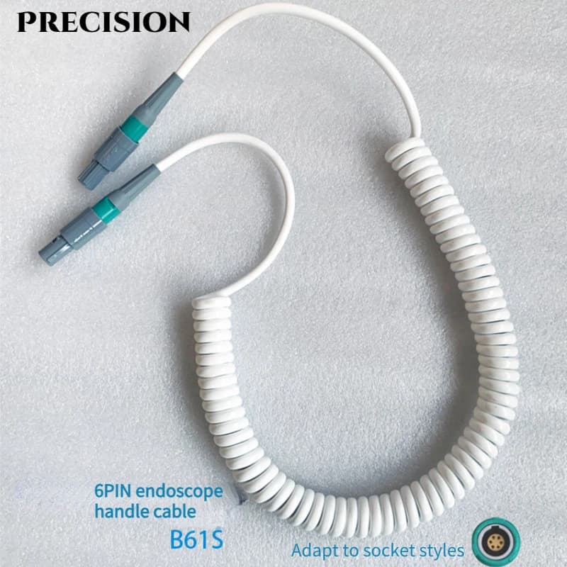 Endoscopio intraorale dentale a spirale telescopico a due estremità con spina a 6 pin, cavo di collegamento per endoscopio