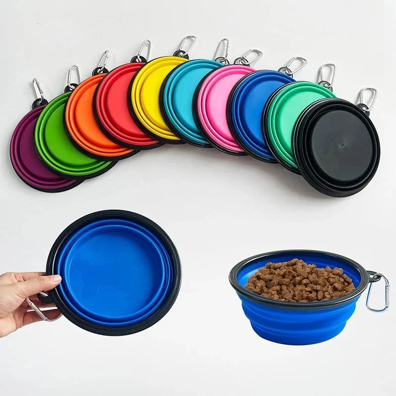1/2pcs Collapsible Pet Silicone Dog Food Water Bowl Outdoor Camping Travel Portable Folding Pet Supplies Pet Bowl Dishes